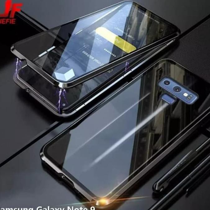 Samsung Galaxy Note 9 Note9 Magnetic Case Metal Glass Back Cover 2 in 1 Casing