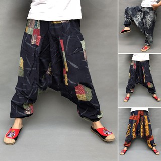 GN892 Celana Harem Motif Print Etnik untuk Pria
