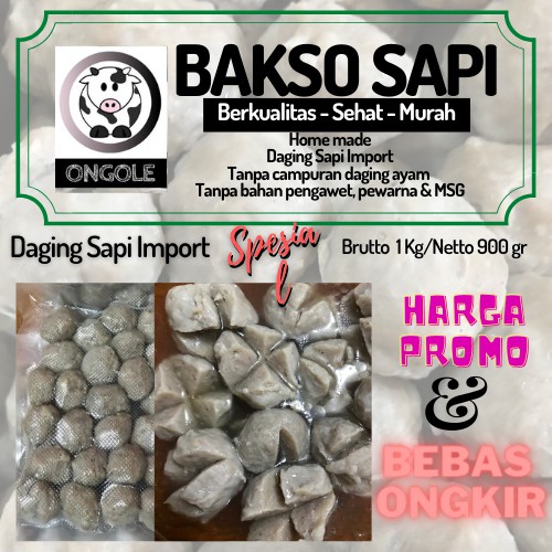 

BAKSO BASO SAPI ongole Spesial - 900 gr Sehat NON pengawet pewarna MSG