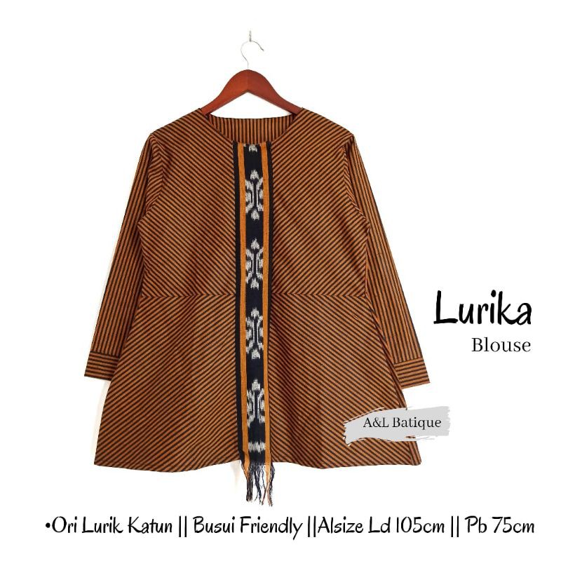 LURIKA BLOUSE atasan batik wanita blus lurik blus batik wanita seragam batik wanita