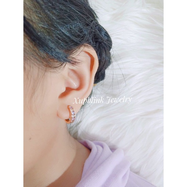 Anting klip Titanium Permata Pelangi