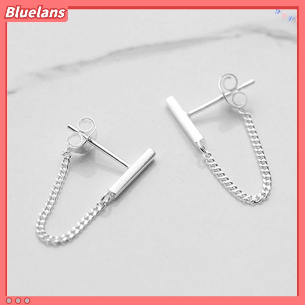Anting Stud Rantai Menjuntai Gaya Minimalis Untuk Wanita