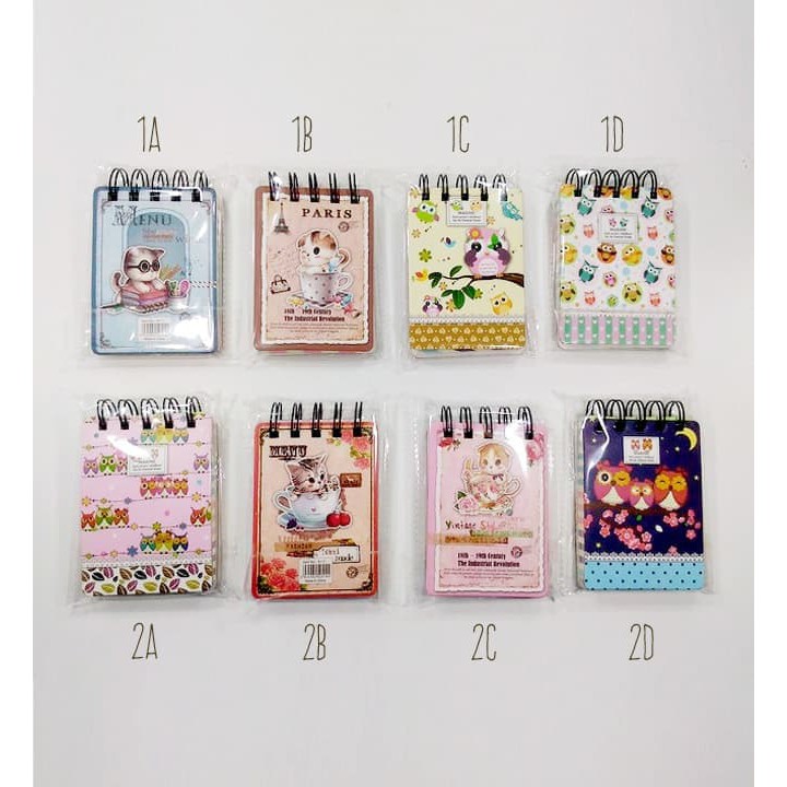 

Mini Memo Saku / Buku Tulis Spiral - CUTE MOTIF Murah