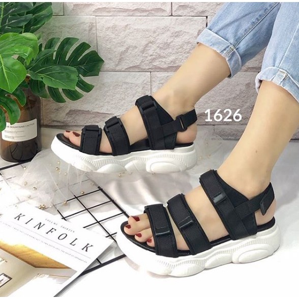 Wedges K1626 sepatu wanita import realpict