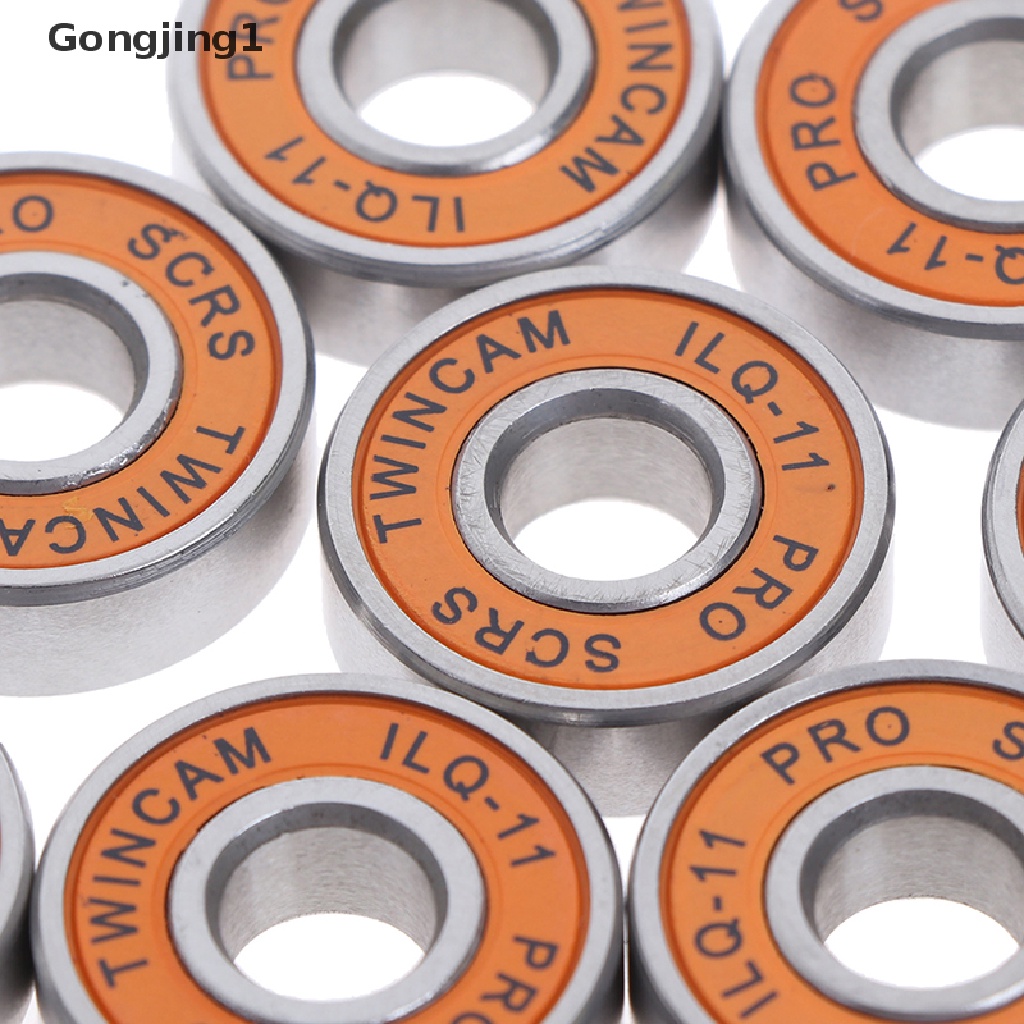 Gongjing1 10pcs Bearing Bahan Stainless Steel Untuk Roda Skateboard / Skuter / Roller Skate