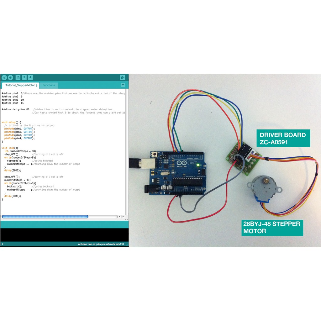 5V 4-phase Stepper Motor+ Driver Board ULN2003 for Arduino