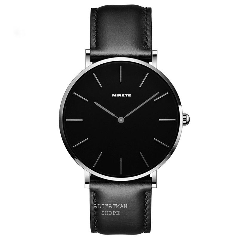 Jam Tangan kulit Pria Wanita Tipis Luxury Mirete Original  Anti Air HN terlaris / Strao Kulit / Jam Tangan / Analog / Kuarsa