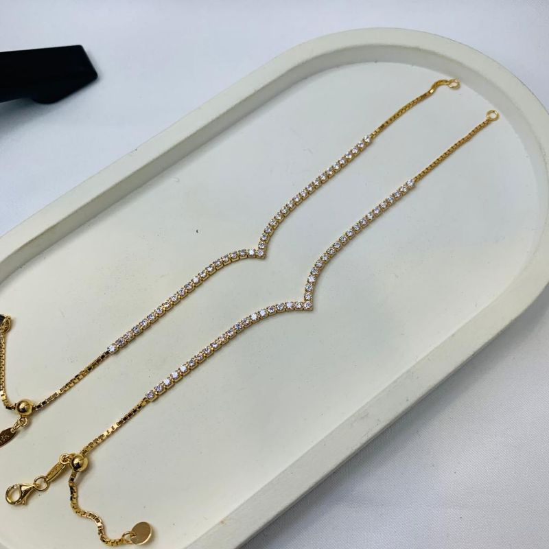 Gelang Rantai Serut Aurel Aurelia Model Trend Emas Asli Kadar 750 17K Mas Putih