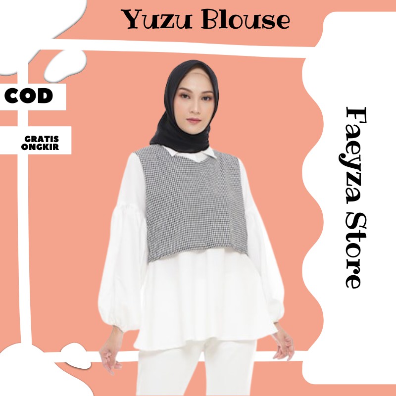 Atasan Wanita Muslim Fashion Yuzu Blouse Murah Terbaru Original