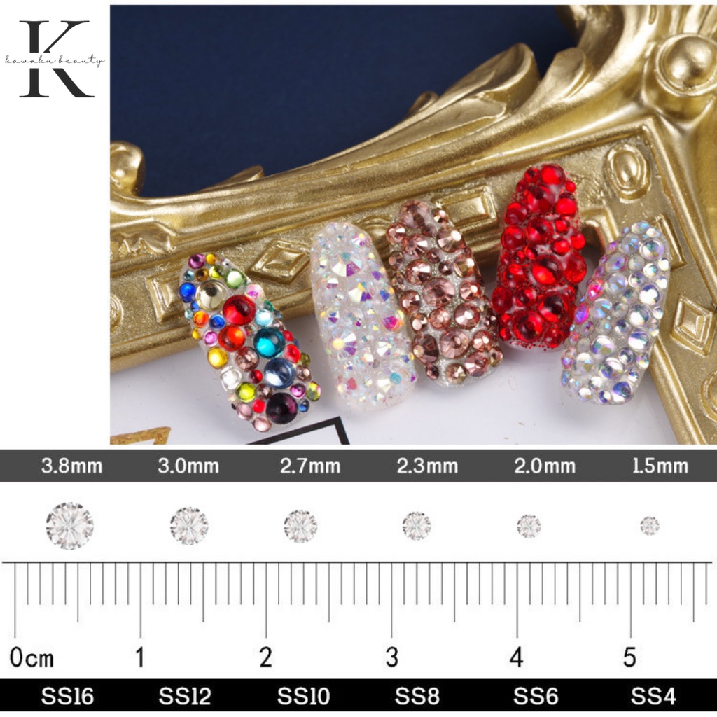 HIASAN KUKU NAIL ART DECORATION DIY RHINESTONES DIAMOND BOX ISI 12