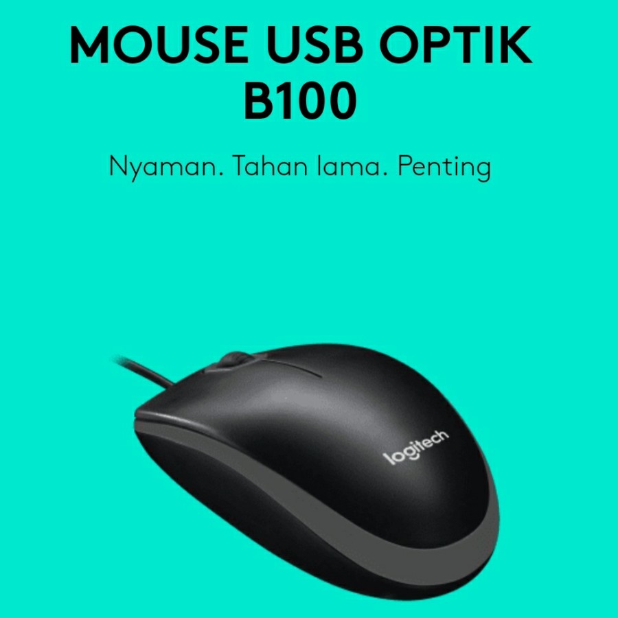 MOUSE LOGITECH B-100 USB B100 ORIGINAL GARANSI 100% RESMI