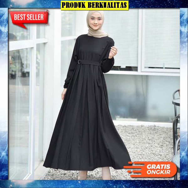 Asyila Maxi Bahan Katun Paris Pusat Pakaian Gamis Syari Dress Original Baju Muslim Wanita Remaja Ter