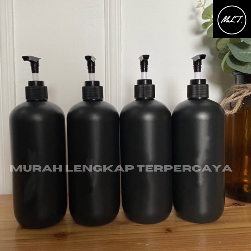 BOTOL HDPE HITAM 500ML / 500 ML - PUMP REFIL LOTION 500ML HDPE HITAM DOVE DOF AESTHETIC REFILL