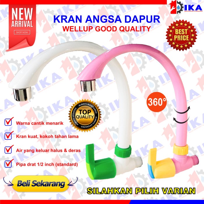 s54T Kran Air Leher Angsa Cuci Piring Engkol Pvc Plastik Warna Murah Bagus - Pink Fuchsia