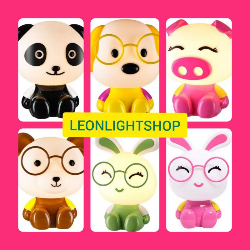 EGLARE LAMPU TIDUR MEJA/ACE TABLE LAMP PANDA, ANJING, BABI, BERUANG, DAN KELINCI/LAMPU HIAS MEJA