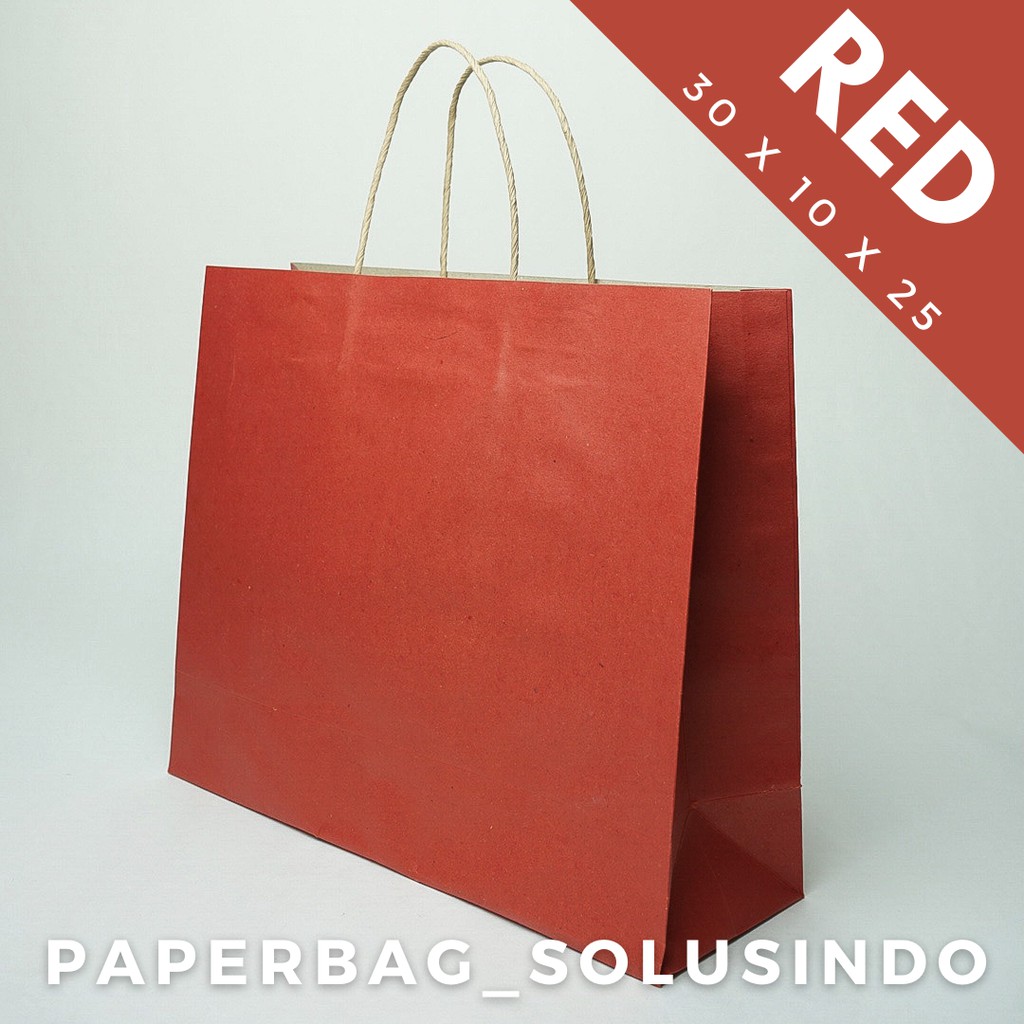 

[Min pemesanan 5] Paperbag / Kantong Kertas Warna 30x10x25 cm Red / Paperbag Merah