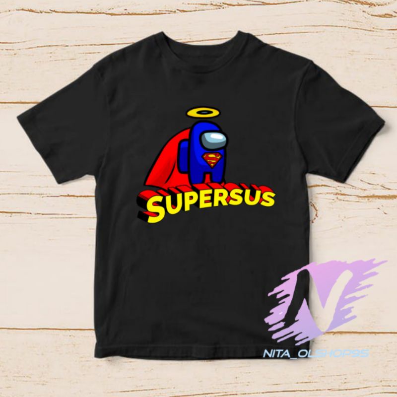 kaos anak supersus superman kaos among us