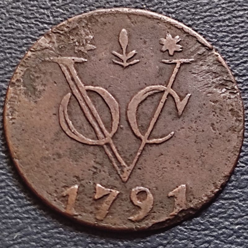 Uang Koin Kuno VOC 1 Duit Gelderland Tahun 1791