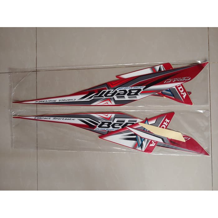 Stiker Bodi &amp; Lis Body &amp; Striping Beat Fi 2015 Merah