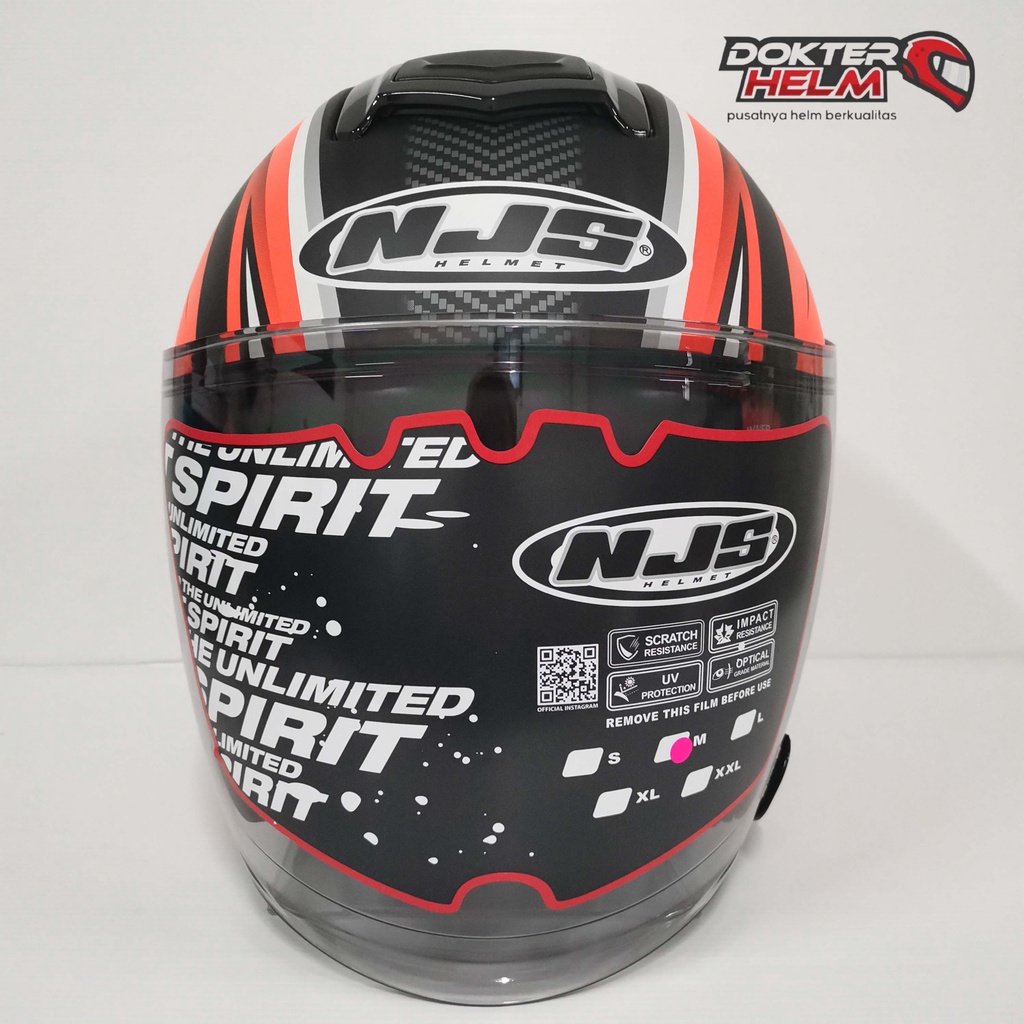 HELM NJS KAIROZ MOTIF DV RUSH BLACK ORANGE DOFF ORI SNI DOT| HELM NJS KAIROZ MOTIF-5