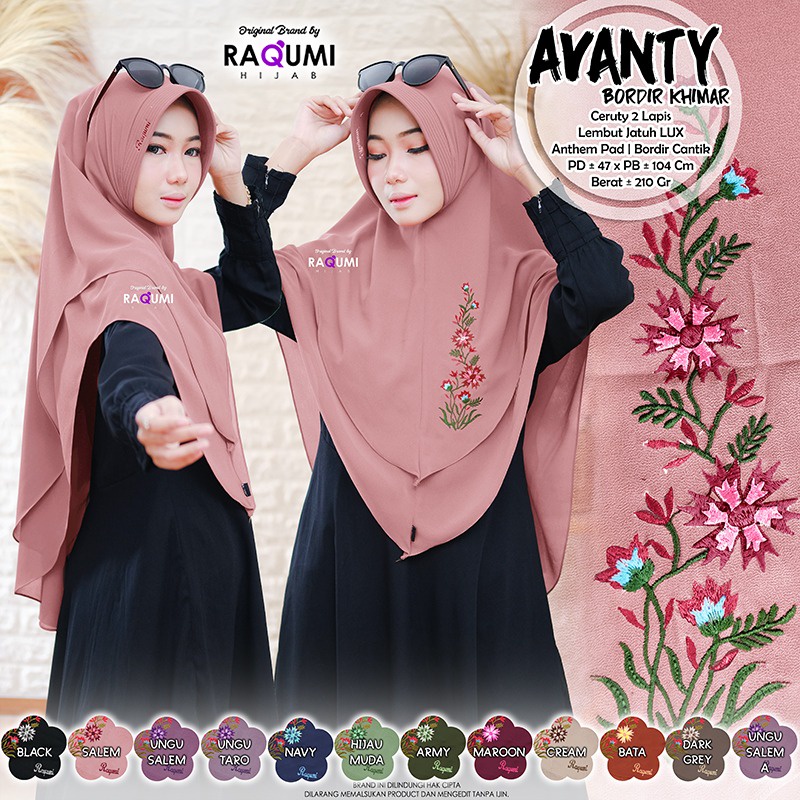 SUPER BEST SELLER... Hijab Bordir Avanty Original by Raqumi Hijab