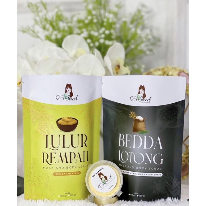 lulur viral/ bedda lotong + lulur rempah(paket kecil)