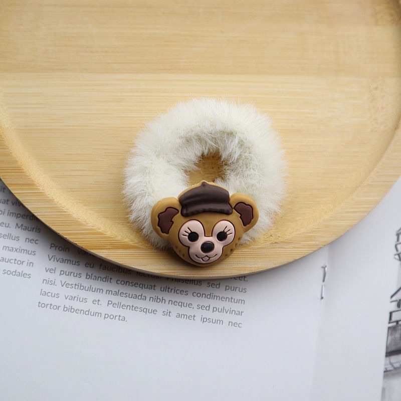 [Delunashop]Ikat RambutDonat- Ikat Rambut Bulu Donat - Ikat Rambut Donat Korea  karakter-Monkey 🙊