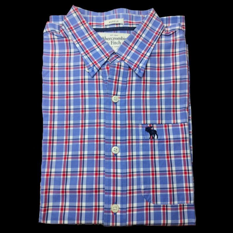Kemeja second lengan panjang Abercrombie & Fitch size M