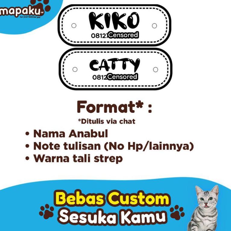 [QuL ㊓] K203 - Kalung Nama Custom Kucing Anjing Lucu Ukir Identitas Pemilik Alamat Singkat / Nomor HP //Trend ready