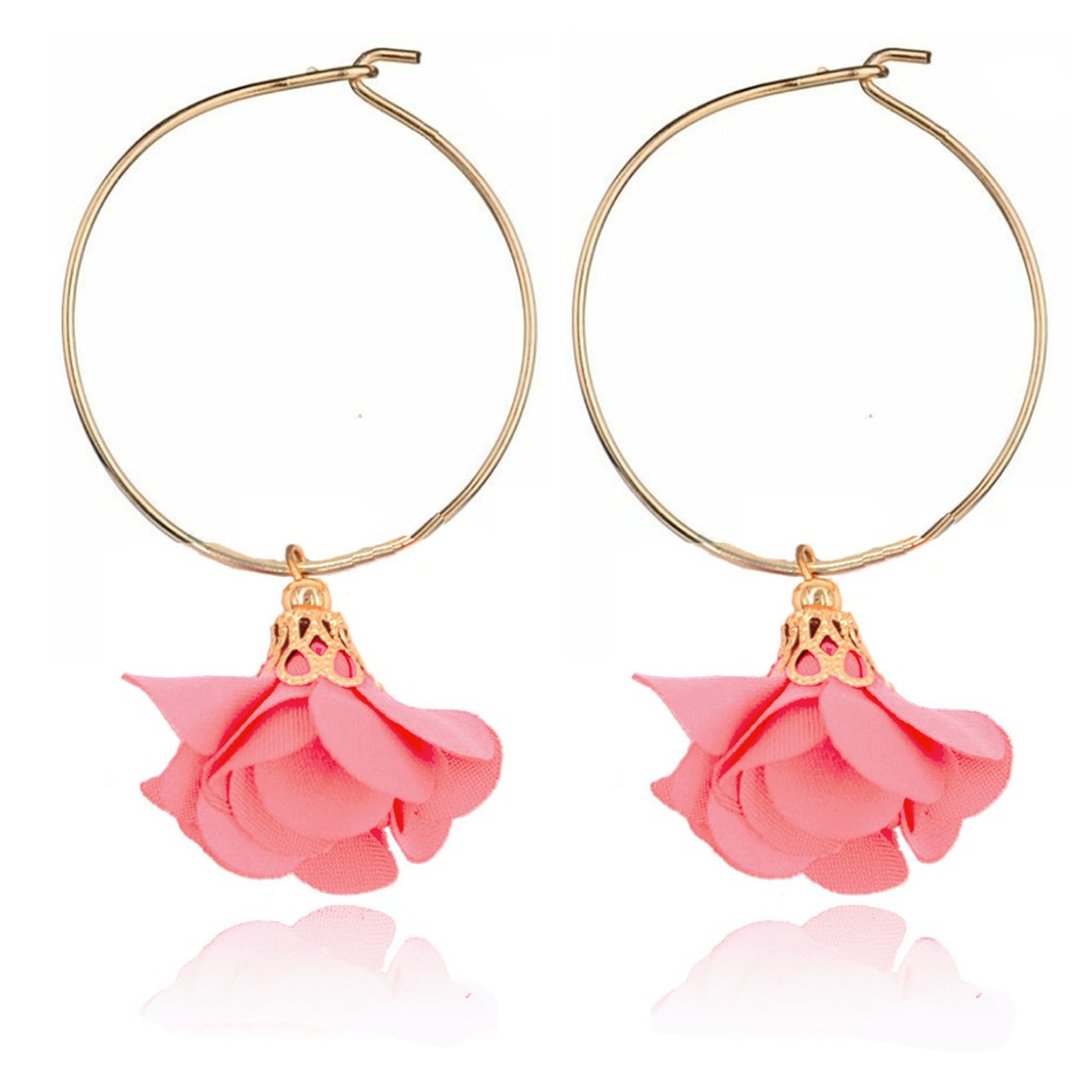 Anting Fashion Style Korea Model Hoops Kombinasi Bunga MISS 55