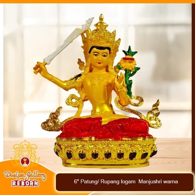 6&quot; Patung/ Rupang logam Manjushri warna