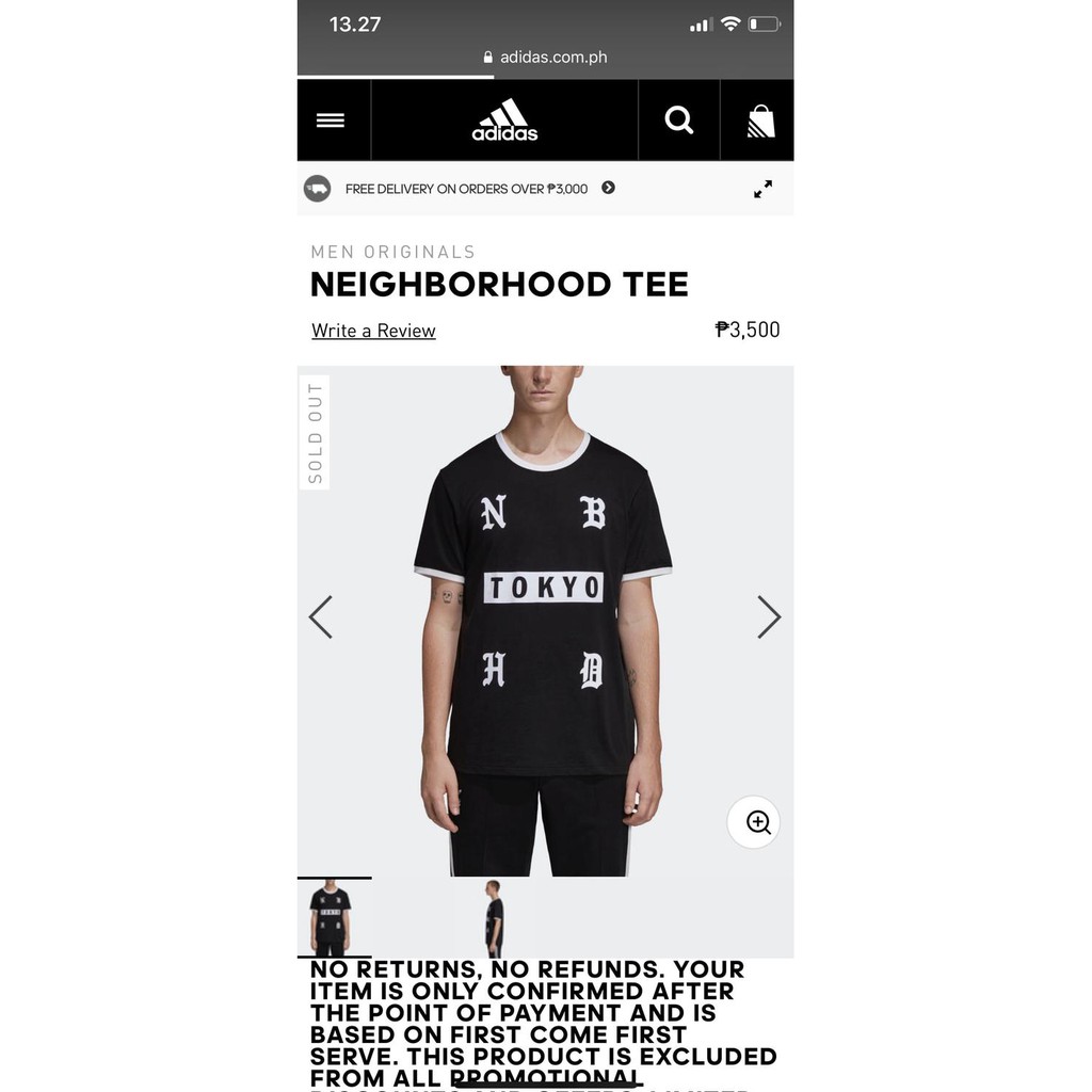 promo adidas x neighborhood tee black tokyo original terbaru