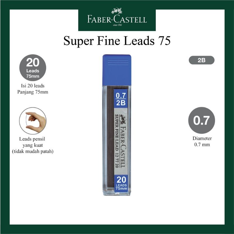 

Refill Isi Pensil Mekanik 2B Lead Faber Castell 0.7/ 1 Pack isi 12TUBE
