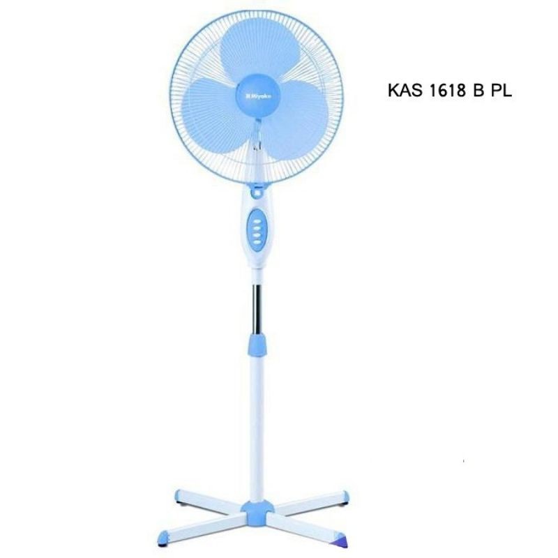 Miyako Stand Fan Kipas Angin Berdiri KAS 1618B 1618 B BESI Kaki silang 16 inch 16&quot; SNI bukan seri PL