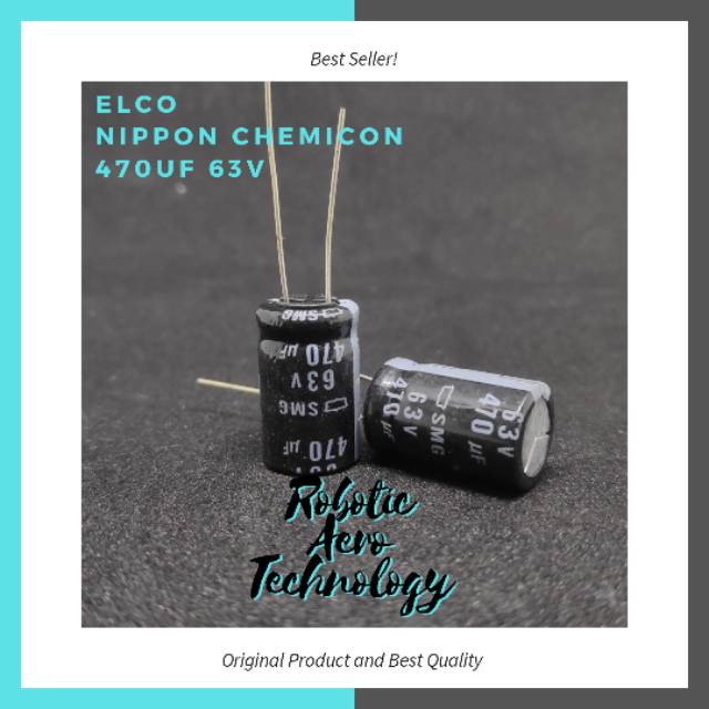 CAPACITOR 470UF 63V ELCO 470UF 63V NIPPON CHEMICON