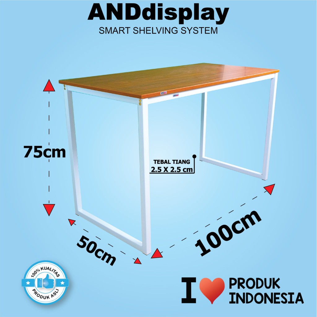 MEJA KOMPUTER BESTA 100X50 CM MEJA KANTOR - MEJA MAKAN - ANDDISPLAY