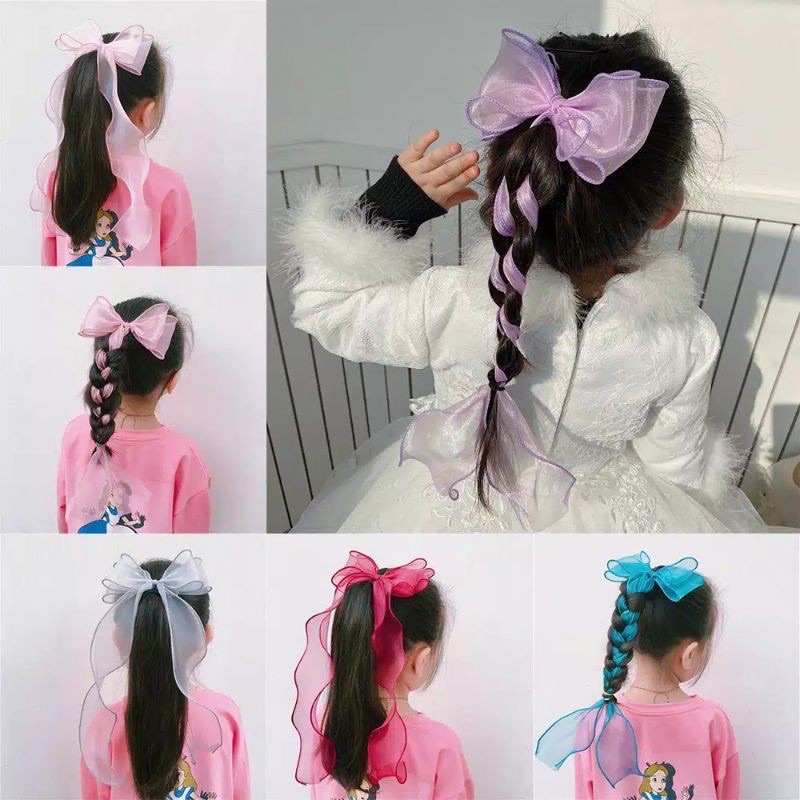 Delunashop_Acc ikat Rambut Wanita Bentuk Pita Panjang Import