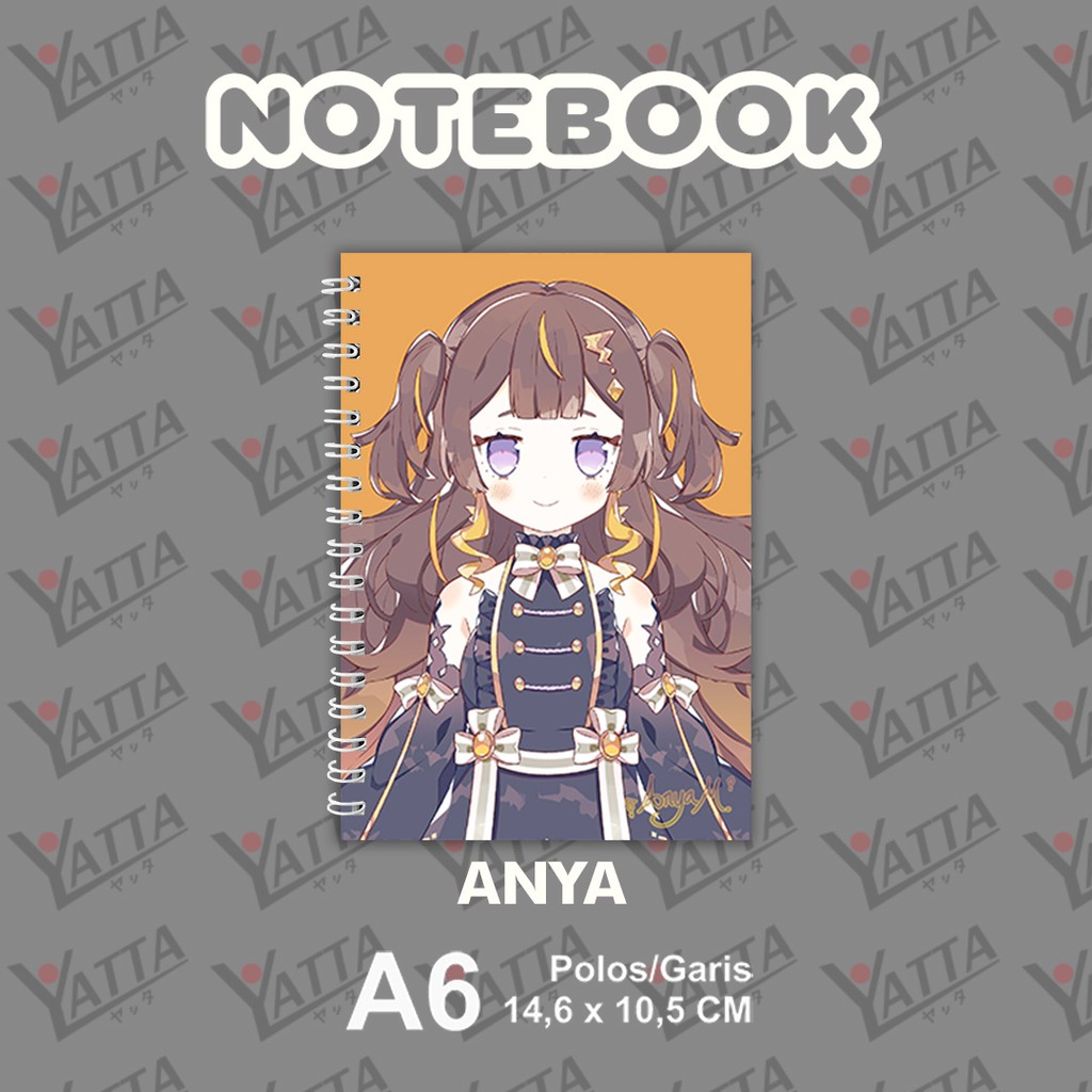 

Notebook Anime Ukuran A6 10,5 cm x 14,8 cm Hololive ID - ANYA