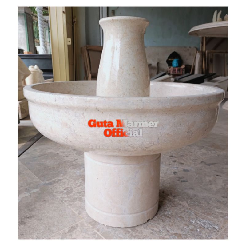 Air Mancur Batu Marmer Putih Model Gentong