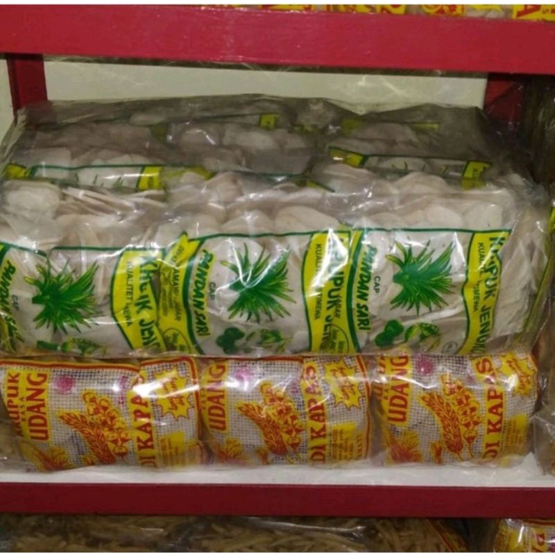 

Kerupuk Jengkol Pandan sari 1 bal isi 20 bungkus GRATIS terasi ENAK khas Cirebon