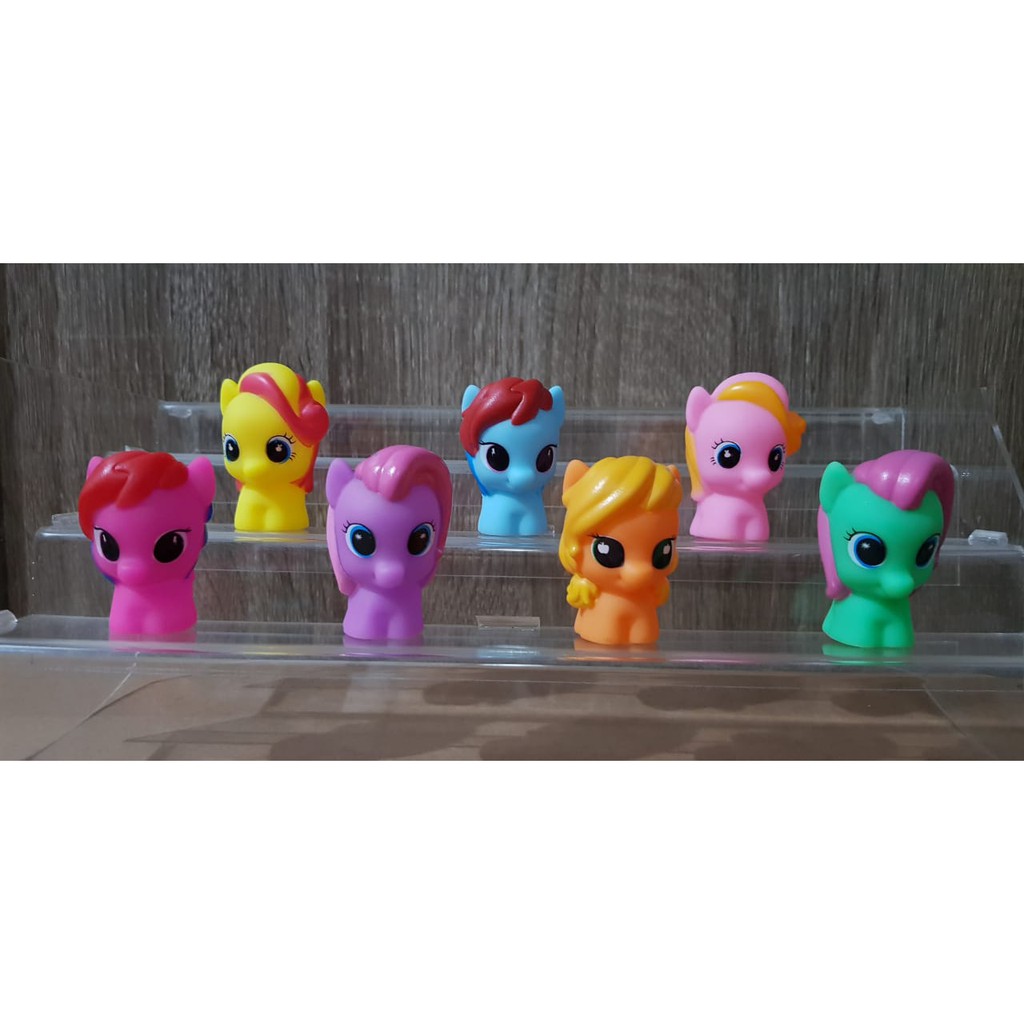 topper hiasan kue ulang tahun 4cm pajangan mobil LITTLE PONY MINI isi 8 mainan karet