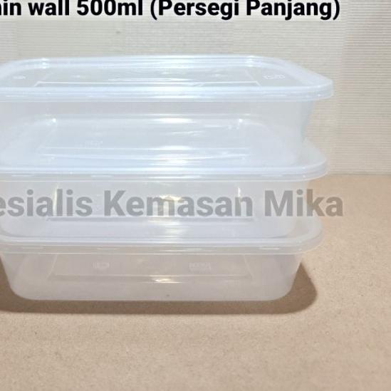 ✺ Thin Wall 500ml Persegi Panjang / Kotak Makan Plastik 500ml. ➯