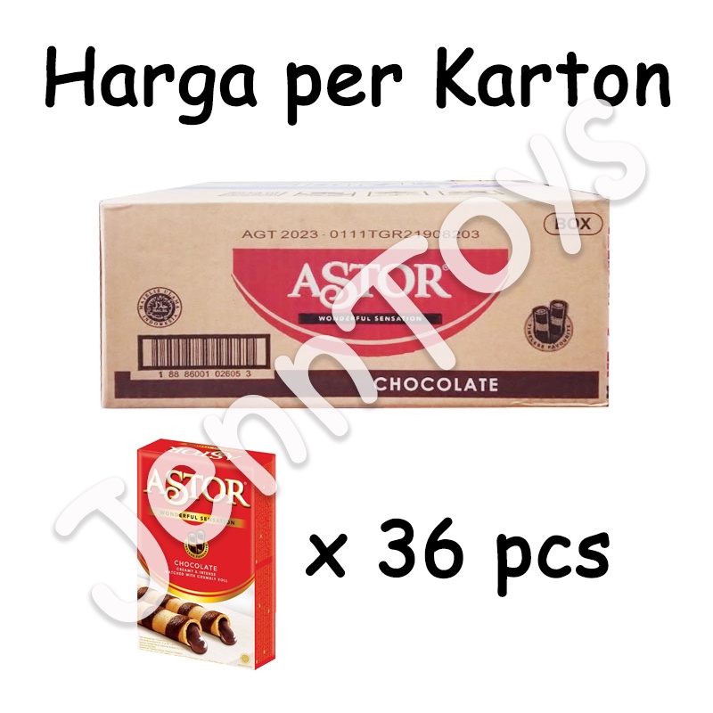 JennToys - Makanan Wafer Coklat Biskuit MAYORA ASTOR 40gr KARTON