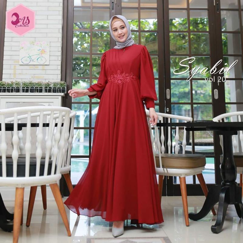 Dress Syabil Vol 20 by Tamrin city shop | AS Collection | Dress Pesta | Gamis Wanita