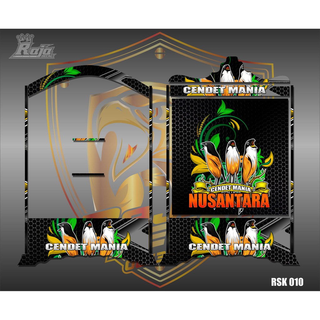 Stiker Decal Sangkar Burung Model Kosan Desain Cendet Nusantara