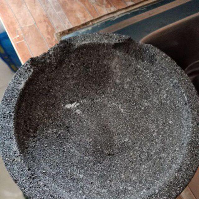Cobek Dan Ulekan Batu Asli 15 X 15 Cm - Alat Dapur Penumbuk Bumbu Dan Layah Sambal Murah