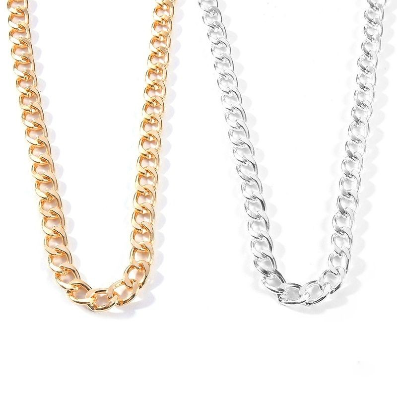 Kalung Choker Retro Rantai Besar Pipih Edgy Style Chain Necklace