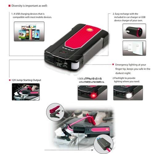 Shell Jump Starter Power Bank + Usb Charger Sh990 - Yellow Jaune Amari - Kuning