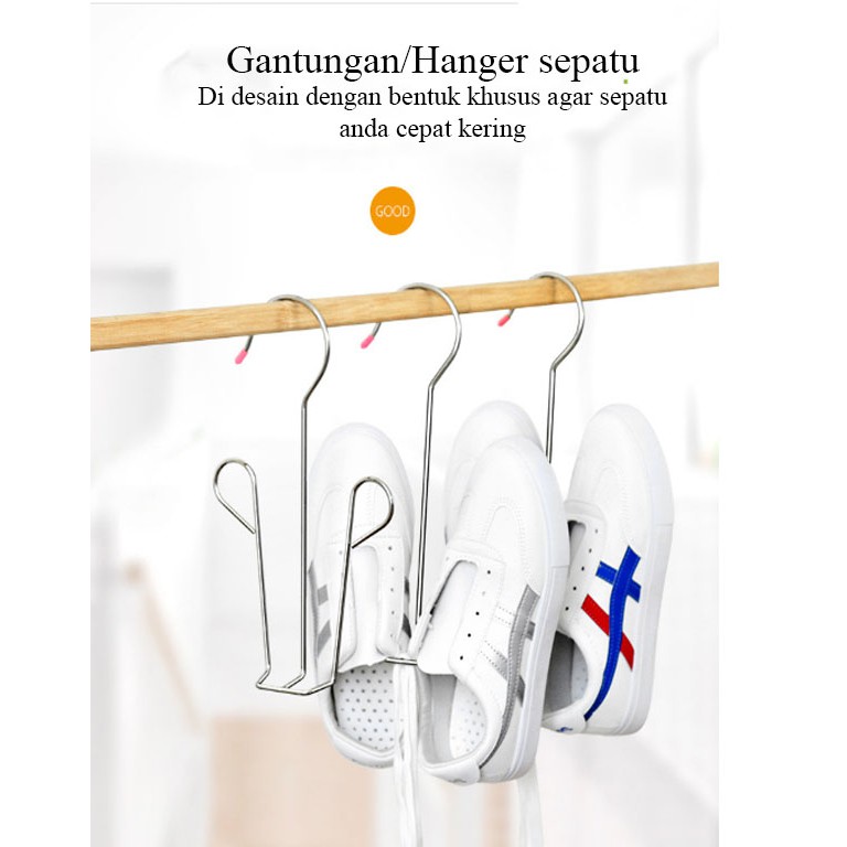 Gantungan/Pengering Sepatu Sandal Stainless Steel Hanger Sepatu