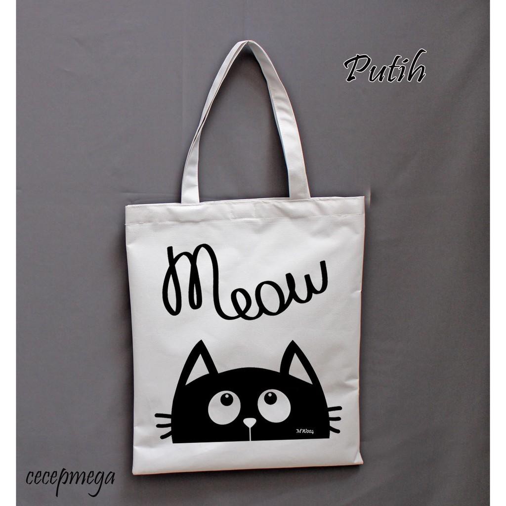 Jual Totebag meow desain MW004 Diskon